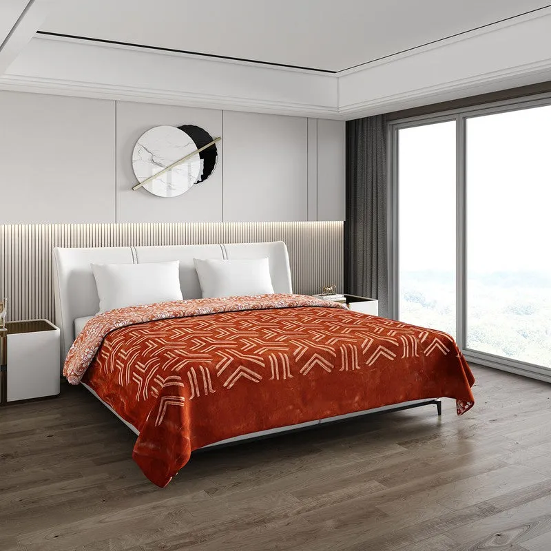Monte Carlo Crimson Dreamscape Blanket (Orange)- 800 GSM media 1