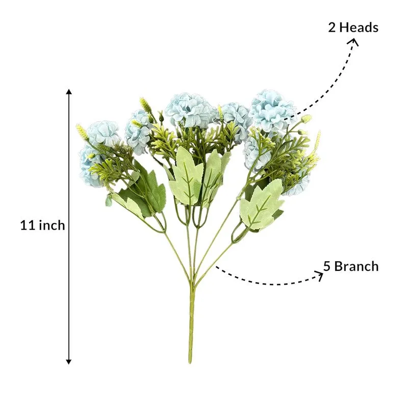 Whisper Hydrangea Plastic Artificial Flower (Blue) - Set Of Two media 6