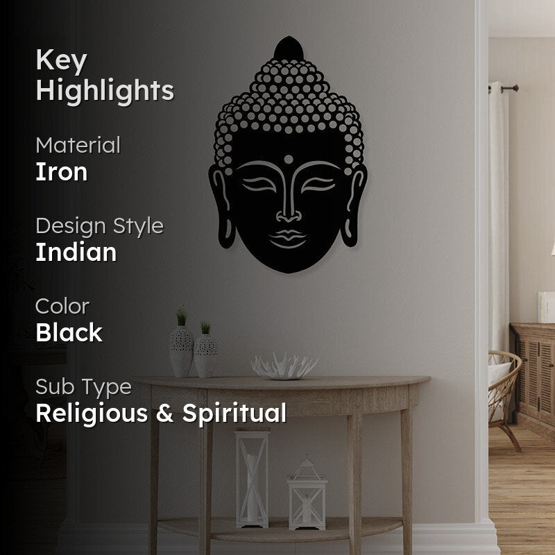 Buddha Black Iron Wall Accent media 2