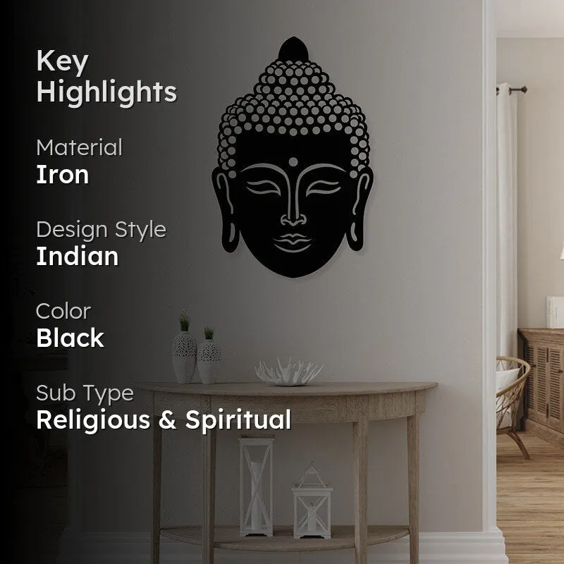 Buddha Black Iron Wall Accent media 2