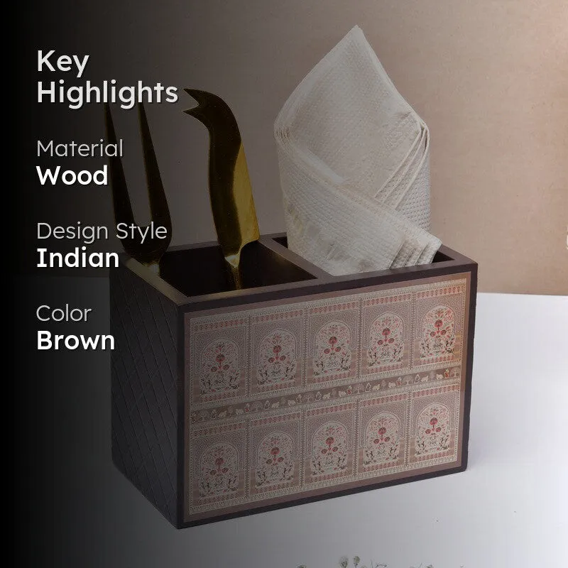 Decorative Wooden Cutlery Stand media 2