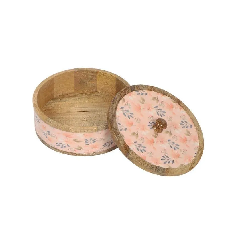 Lawara Floral Wooden Roti Box media 5