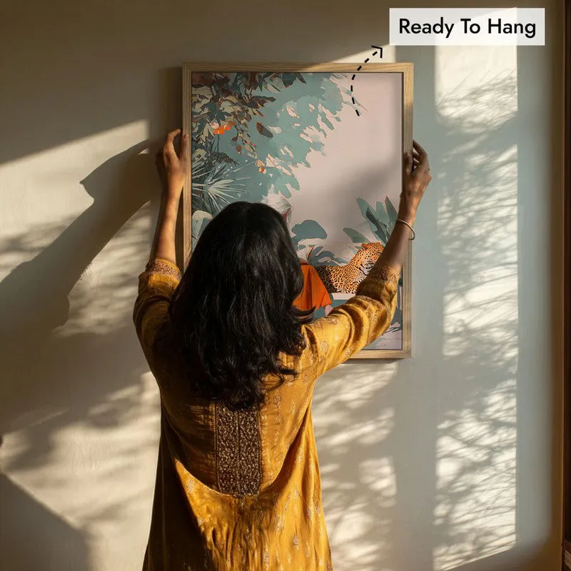 Jungle Solace Canvas Wall Painting - Brown Frame media 8