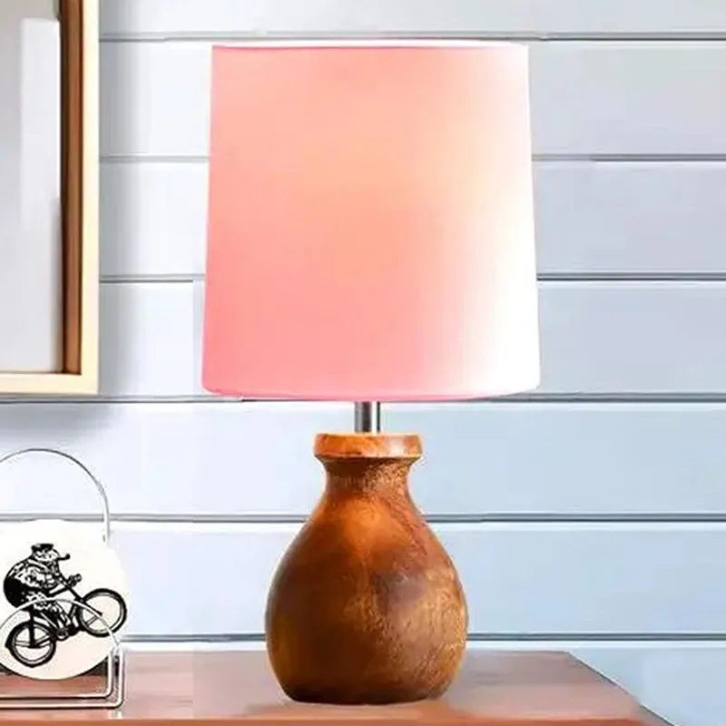 Eleera Wooden Table Lamp - Pink,Brown media 3