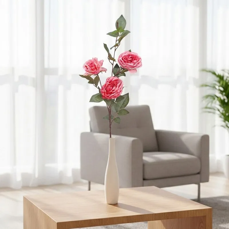 Open Peony Artificial Flower - Pink media 1