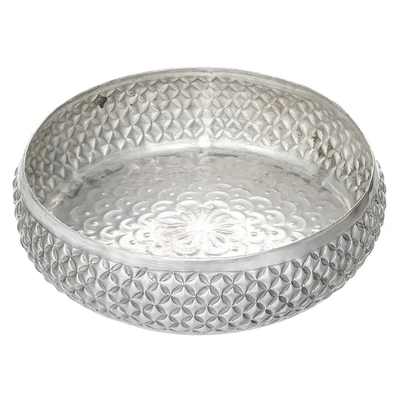 Artisan Hammered Metal Urli - Silver media 5