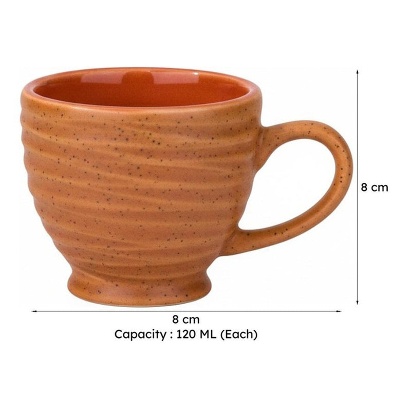 Mayla Ceramic Tea Cup (120 mL Each/Brown) -  Set of Two media 7