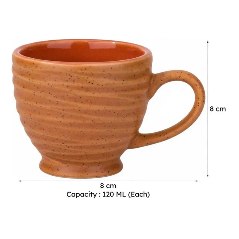 Mayla Ceramic Tea Cup (120 mL Each/Brown) - Set of Two media 7