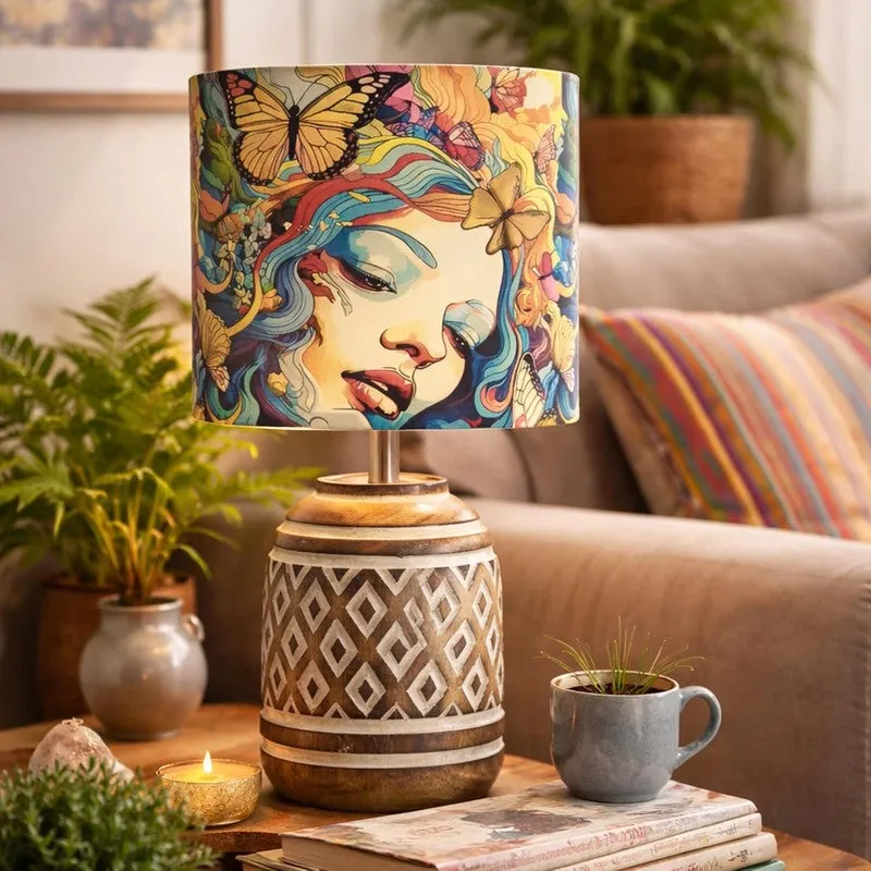 LadyBloom Wooden Table Lamp media 3
