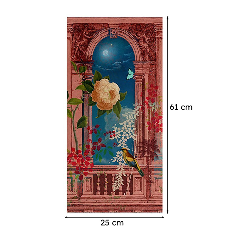 India Circus Moonlit Jharokha Canvas Wall Art - Set Of Three media 8