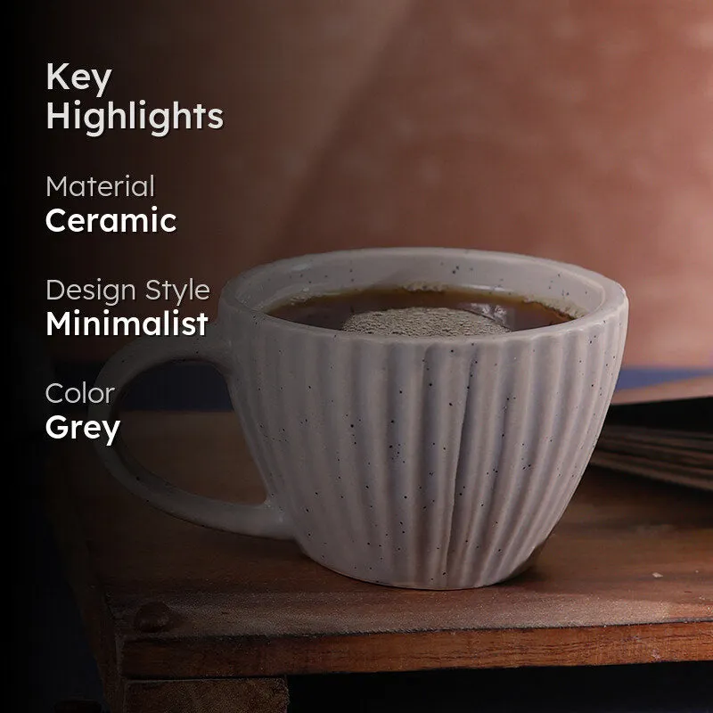 Agnese Ceramic Tea Cup (230 mL)/Grey) media 2