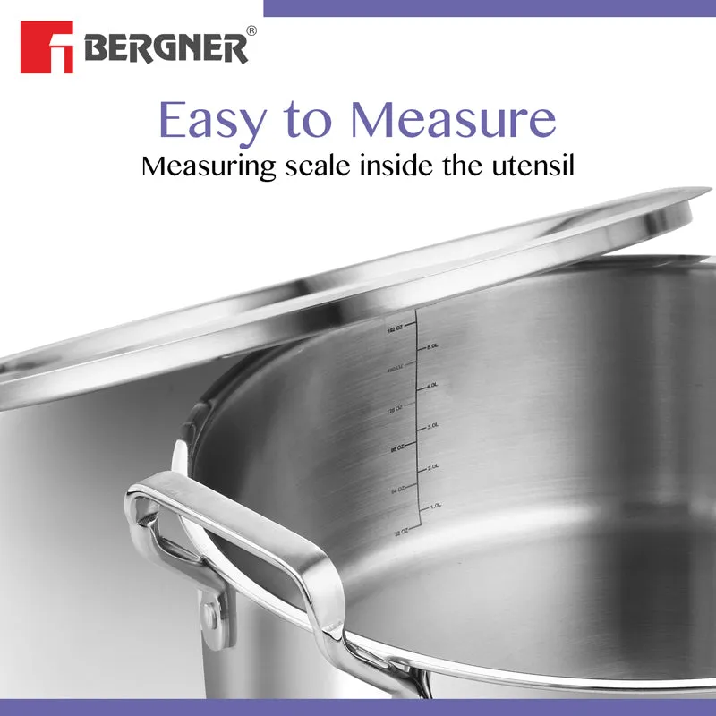 Bergner Stainless Steel Biryani Pot With Lid- 3900 ML media 6