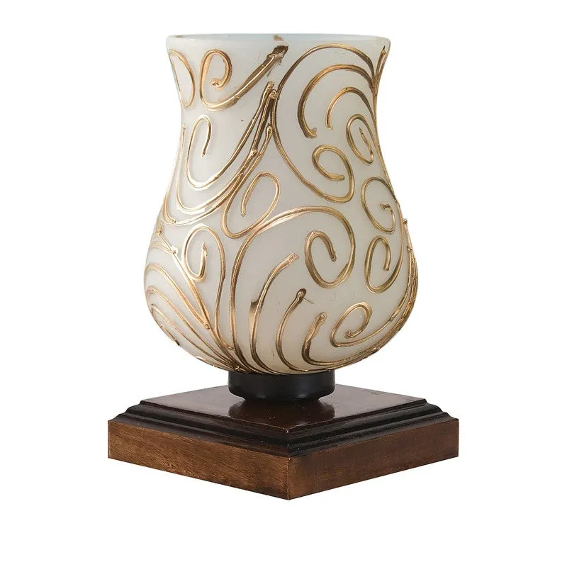 Spark Mosaic Glass Table Lamp - White & Gold media 5