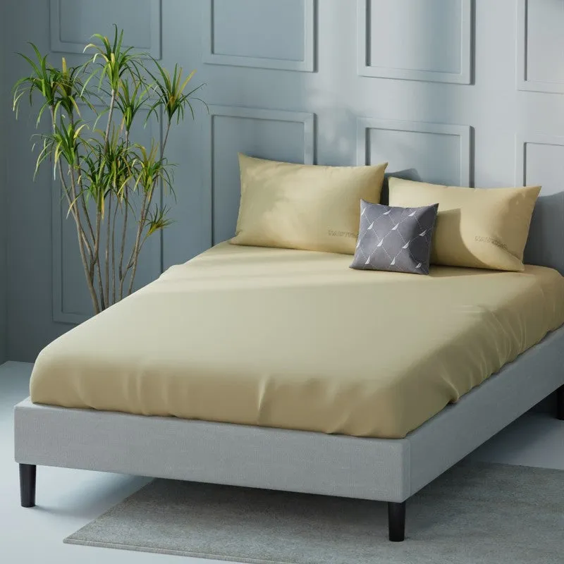 Nautica Cove Accent Solid Cotton Bedsheet (Yellow) - 400 TC media 1
