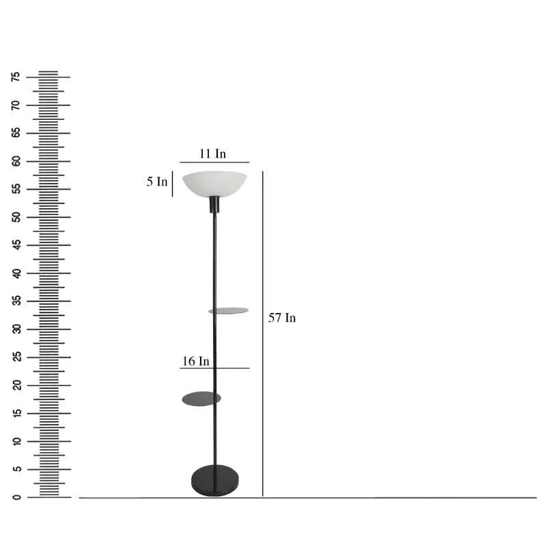 Corvina Black Floor Lamp With Shelf media 6