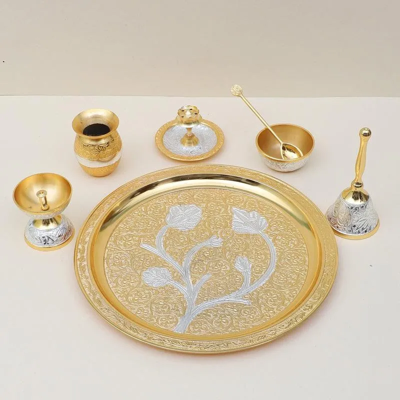 Shubhlabh Pooja Thali Set - Seven Piece Set media 1