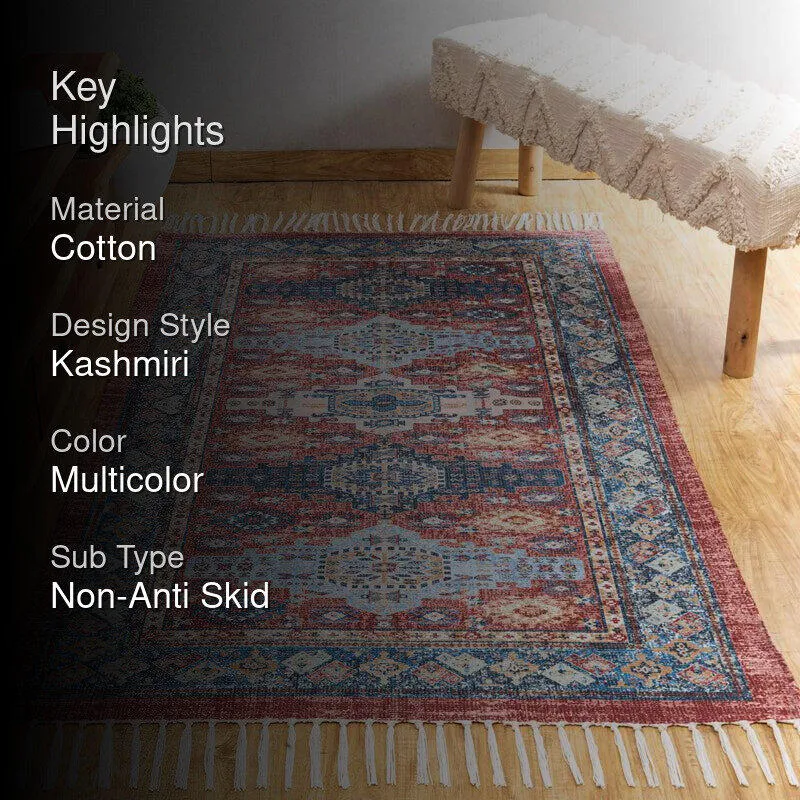 Shirin Hand Woven & Printed Cotton Dhurries media 2
