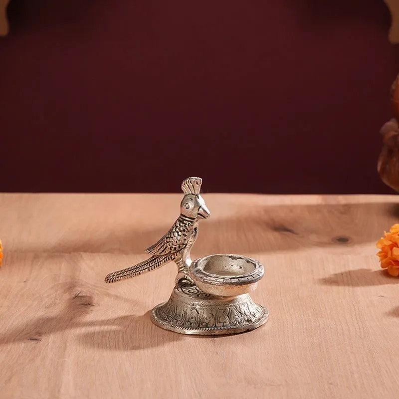 Thotha Ornate Tea Light Holder - Silver media 4