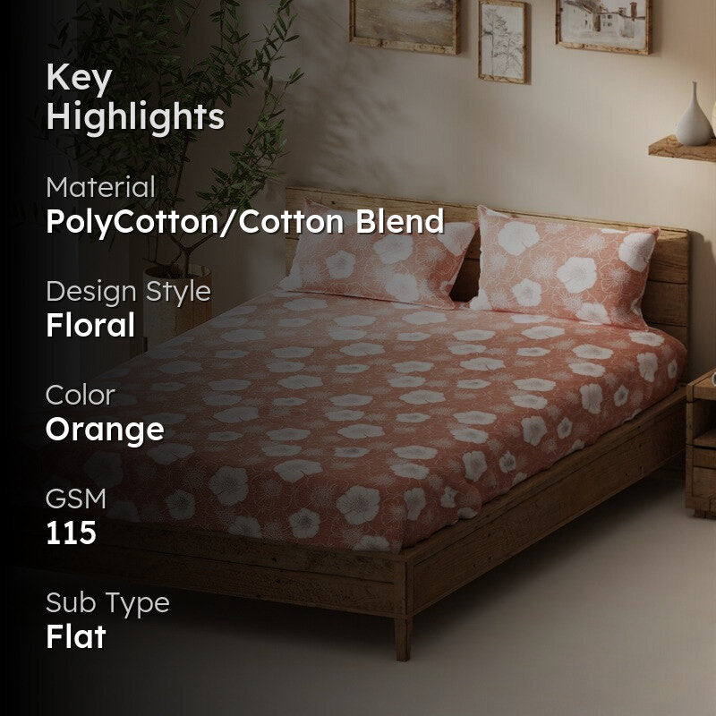 Gryvon Bedsheet (Orange) - 115 GSM media 2