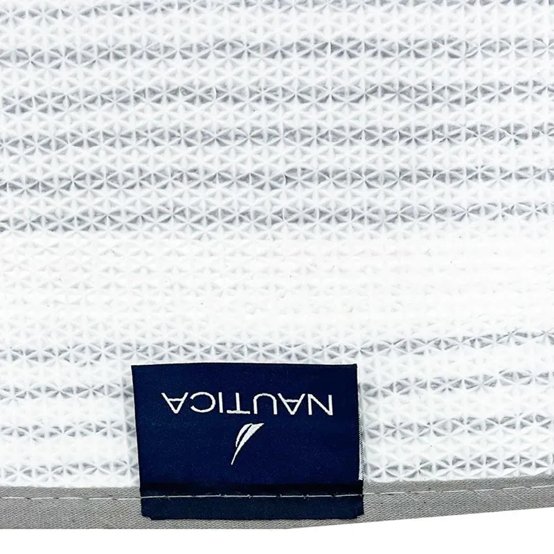 Nautica Riviera Lines Striped Anti-Skid Bath Mat - Light Grey media 5