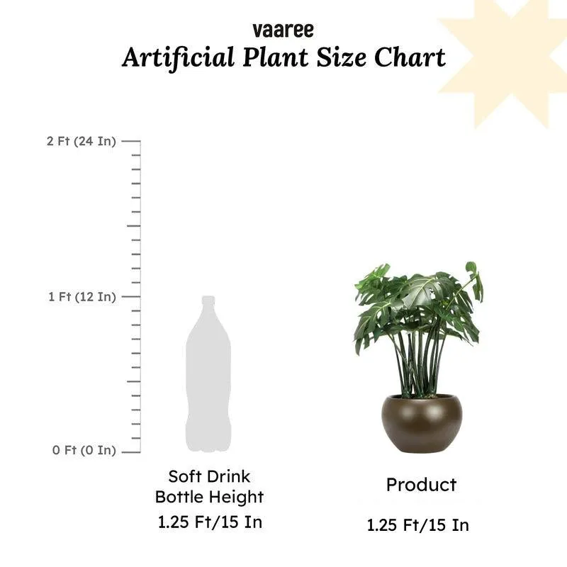 Faux Philodendron Bonsai In Ceramic Pot - 37 cms media 6