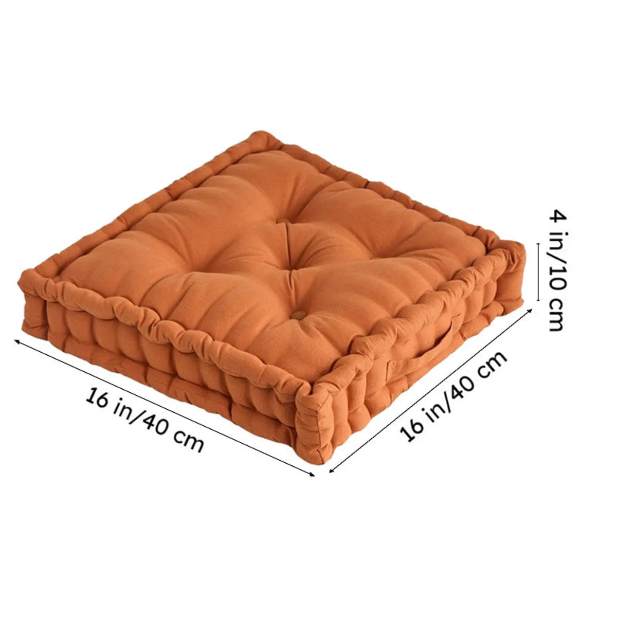 Fluffscape Solid Cotton Floor Cushion (Brown) - Set Of Four - 11