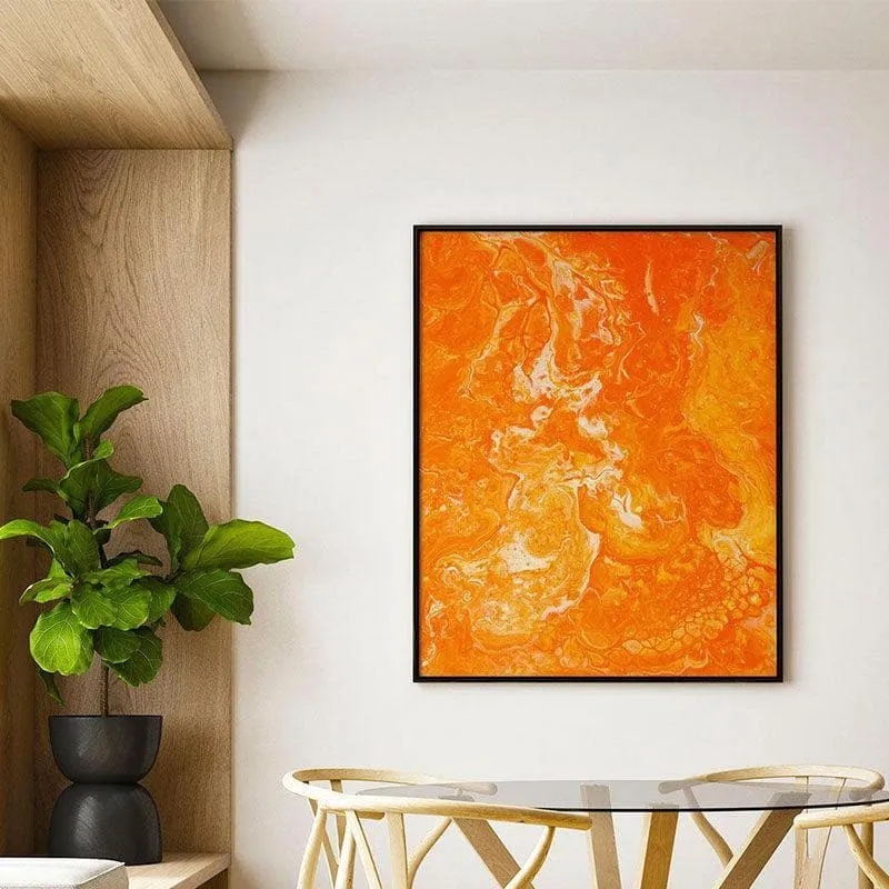 Sunshine Abstract Canvas Wall Painting - Black Frame media 1