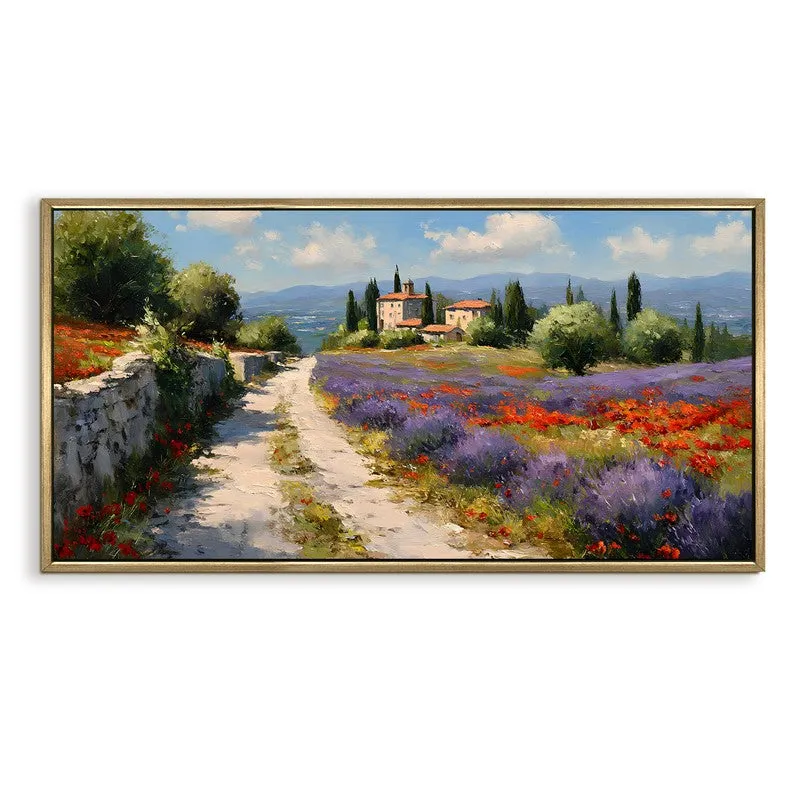 Lavender Lane Canvas Wall Painting With Frame media 3