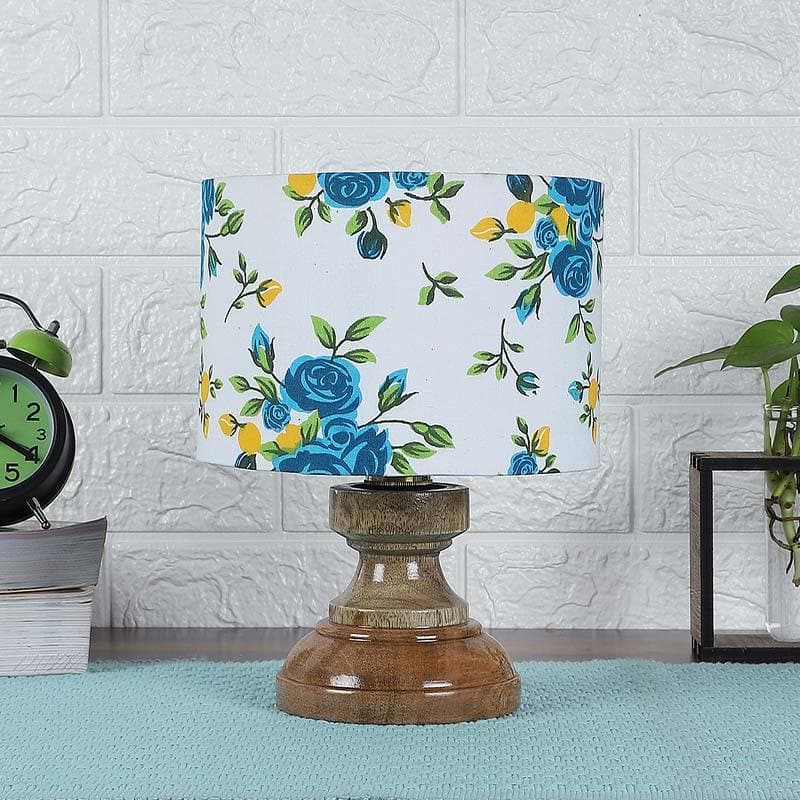 Blu Blooms Fabric Table Lamp - Multicolor media 2