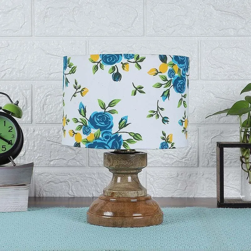 Blu Blooms Fabric Table Lamp - Multicolor media 2