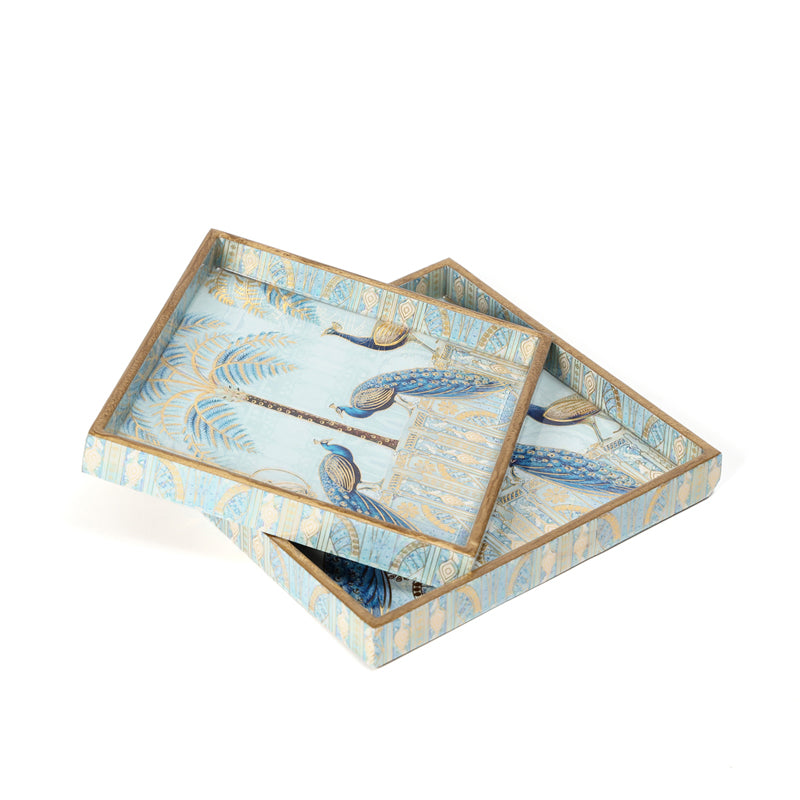 Mayura Neela Square Serving Tray - Set Of Two media 6