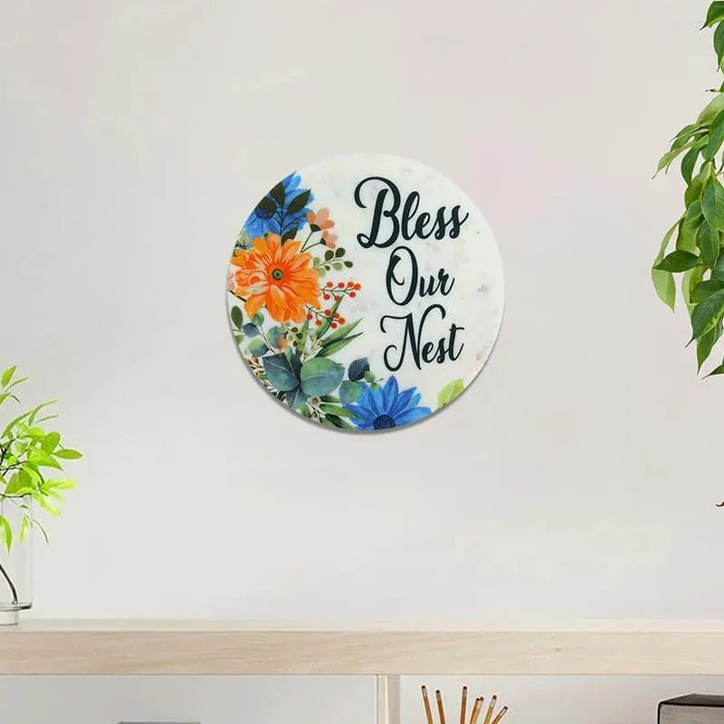 Bless Our Nest Flora Printed Marble Wall Accent media 1
