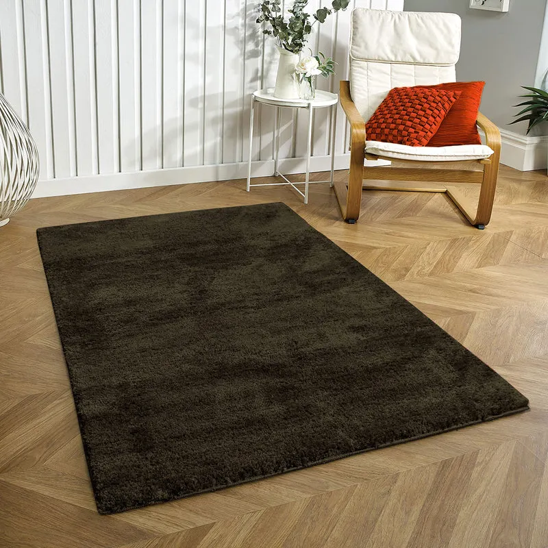 Nuo Luxe Micro Fiber Area Rug - Coffee Brown media 1