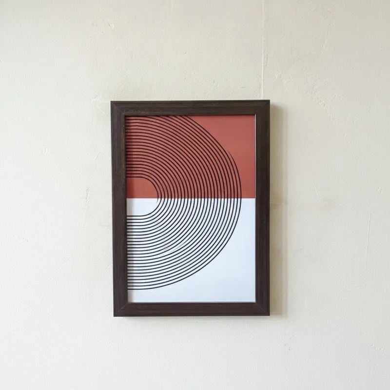 Sunburst & Shape Wall Painting With Frame - Set Of Three media 4