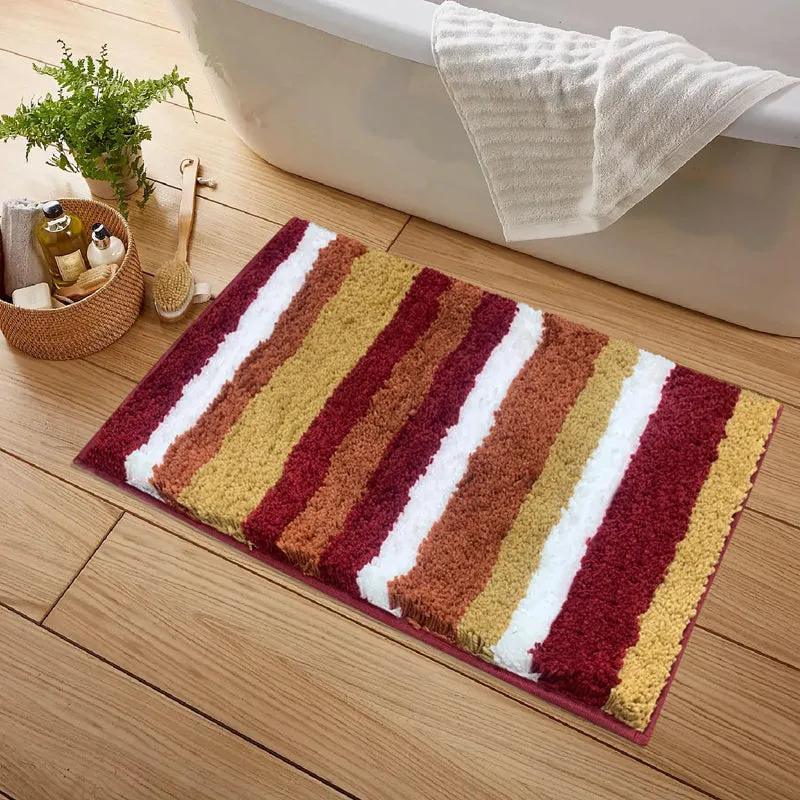 Stripe Luxe Bath Mat - Cinnamon Brown media 3