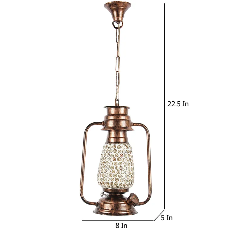 Navina Mosaic Lantern Glass Ceiling Lamp - Copper media 5