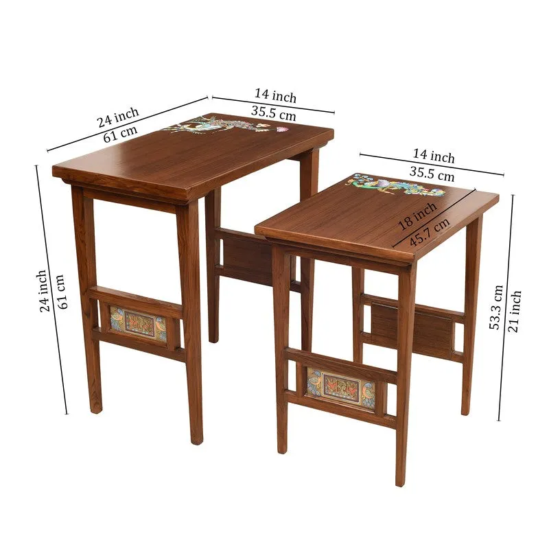 Mimo Teak Wood Nesting Stools - Set of Two media 8