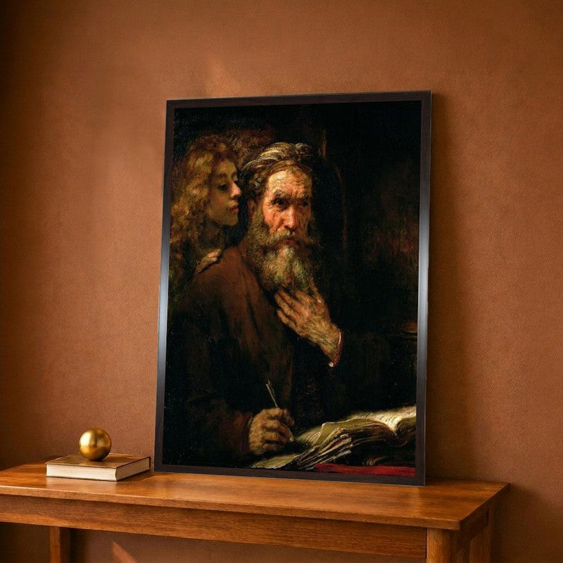 St. Matthew And The Angel 1655-60 Canvas Wall Painting - 9 x 12 Inches