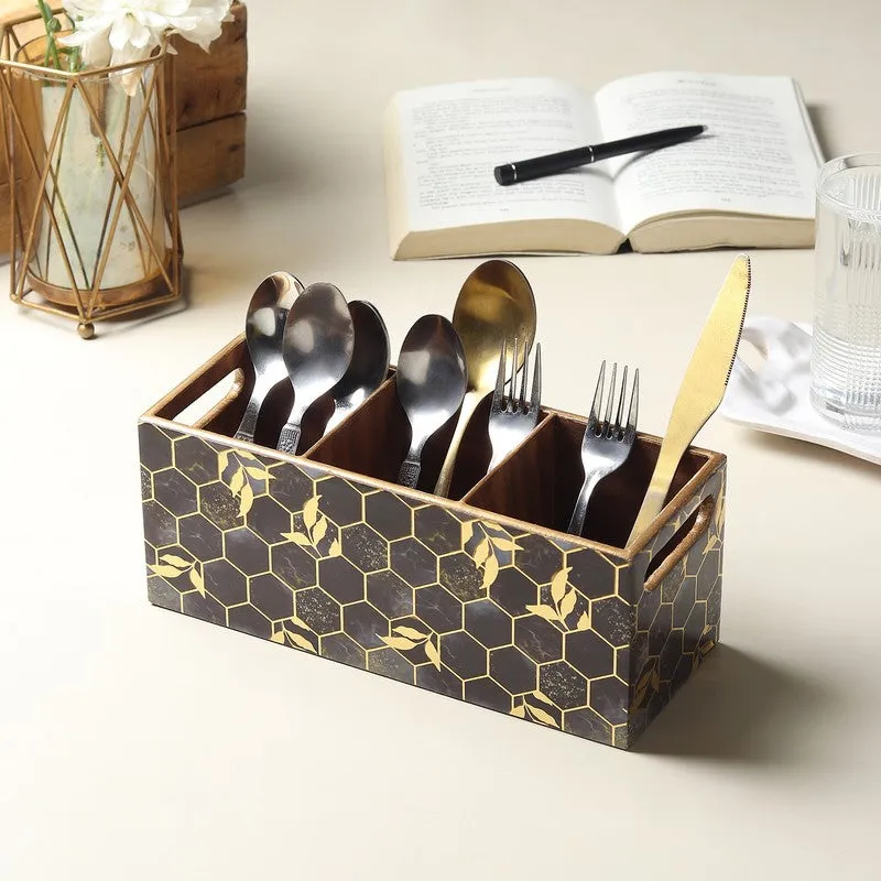 Hexiq Wooden Cutlery Holder media 1