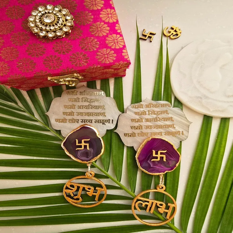 Aurika Swastik Shubh Labh Hanging Latkan - Set Of Two media 1