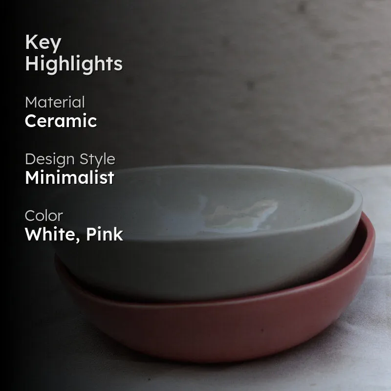 Malkan Ivory & Pink Serving Bowl (500 ML) - Set of Two media 2