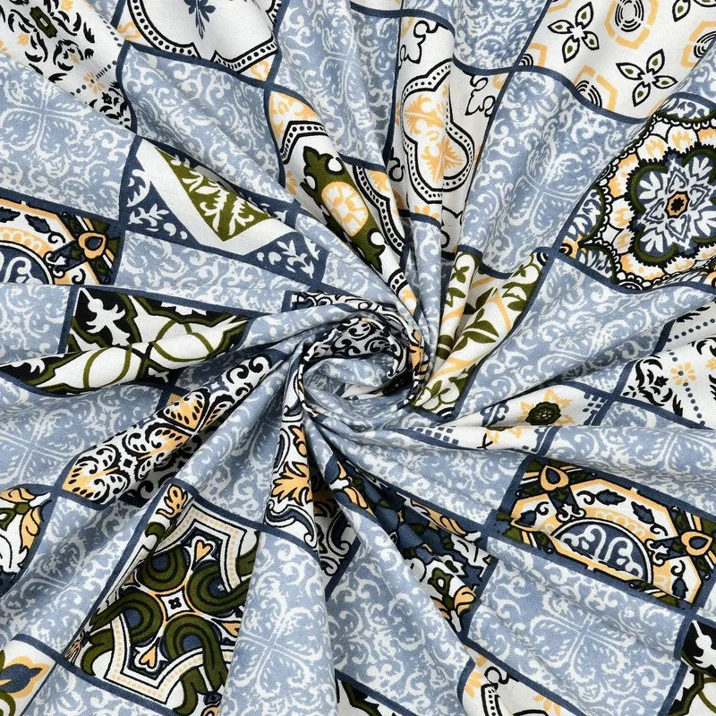 Weaveva Cotton Bedsheet (Blue,Olive Green) - 240 TC media 5