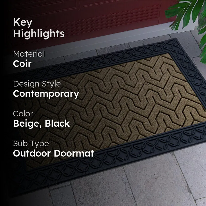 Coire Block Coir Door Mats - Beige,Black media 2