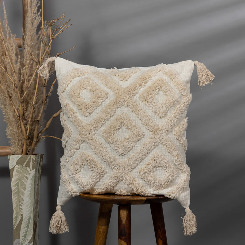 Tuftory Tufted Cushion Cover - 18 x 18 Inches