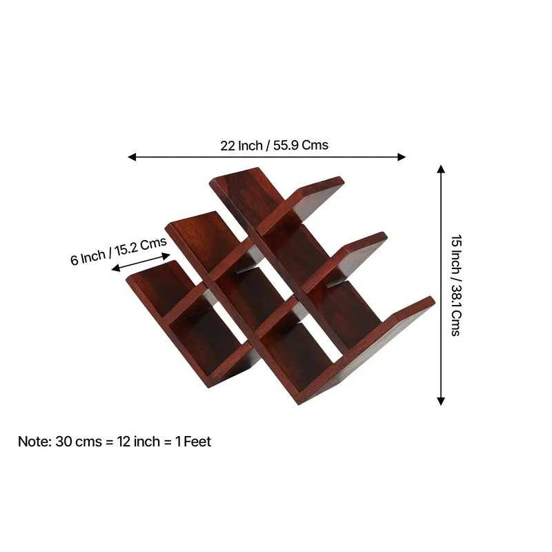 Xverox Sheesham Wooden Wine Rack - Red media 10