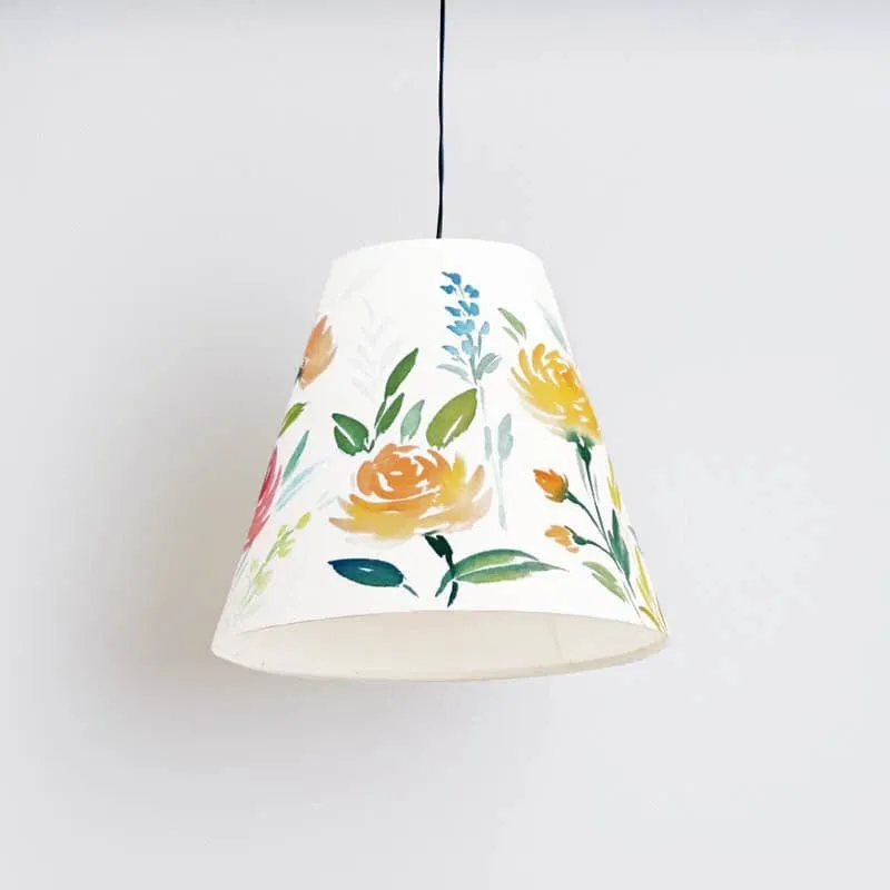 Blossom Dance Handpainted Fabric Ceiling Lamp media 5