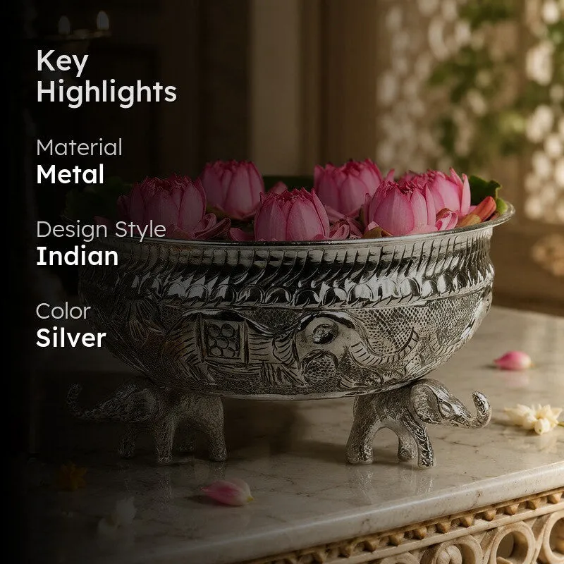 Maharaja Elephant Metal Urli media 2