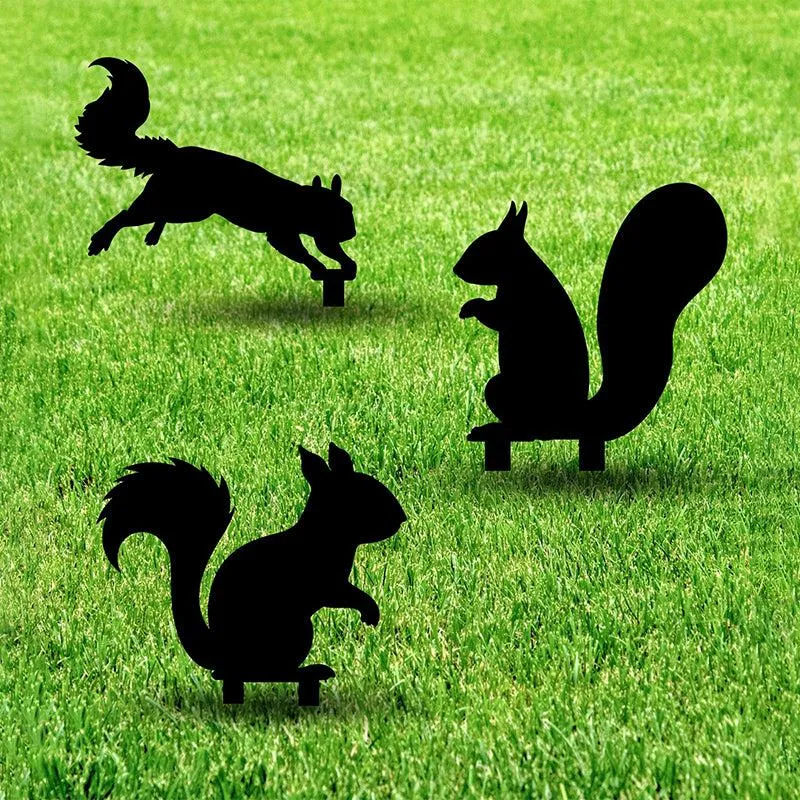 Squirrel Nibble Garden Stake - Set Of Three media 1