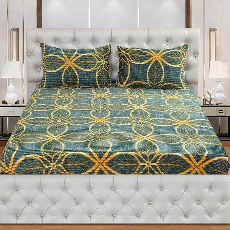 Kranis Ethnic Cotton Flannel Bedsheet - 190 GSM media 1