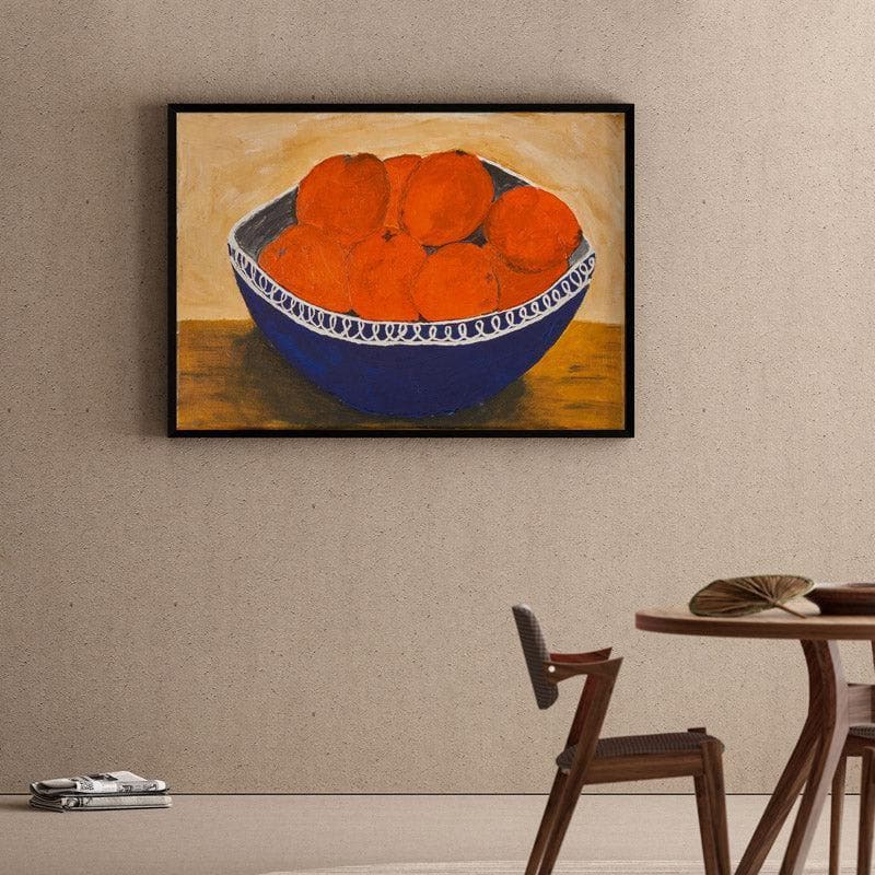 Very Orange Canvas Wall Painting - Black Frame